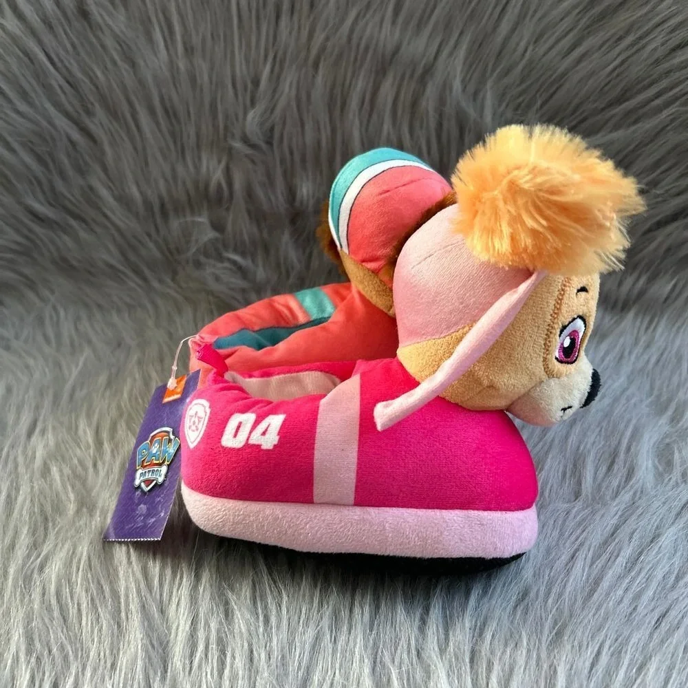 Paw Patrol Plush Slippers Toddler Girls Size 5-6 Pink Slip On Lightweight Shoes